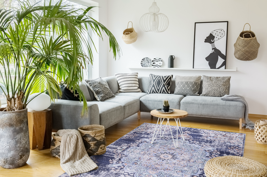 RW1487 washable chenille rug texture and pattern detail