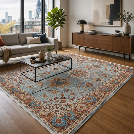 RW3030 washable chenille area rug, room scene
