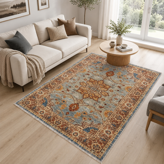 RW3034 washable chenille area rug, room scene
