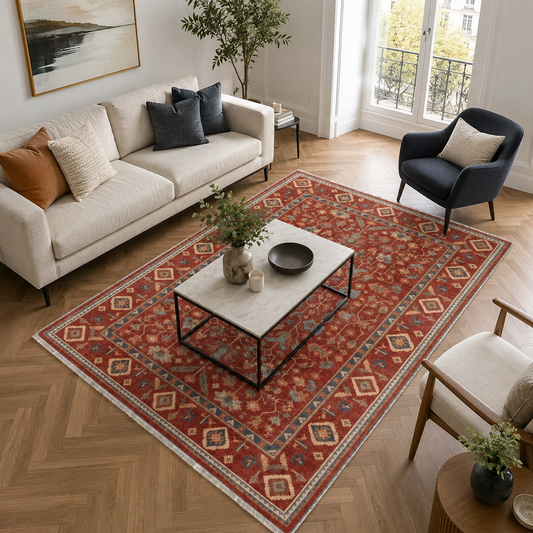 RW3061 washable chenille area rug, room scene