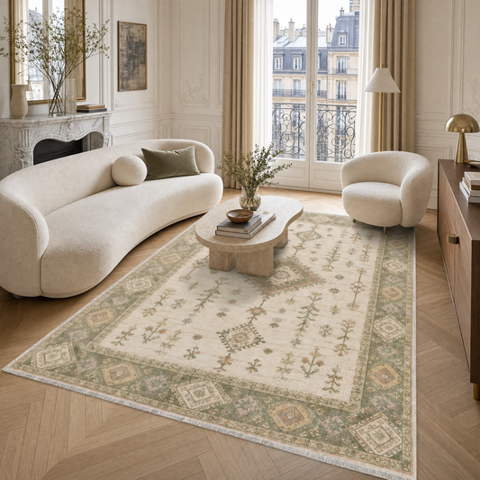 RW3062 washable chenille area rug in a modern living room