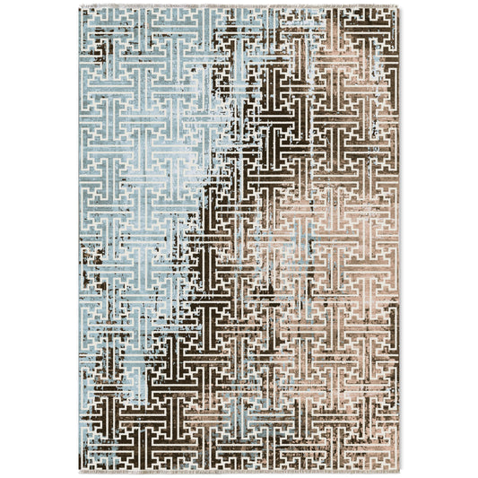 RW7025 washable chenille area rug viewed from above