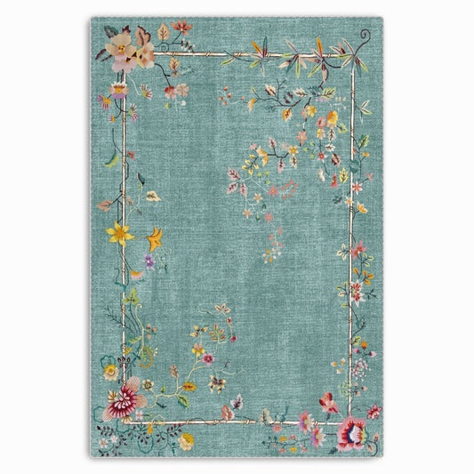 RW7113 washable chenille area rug viewed from above