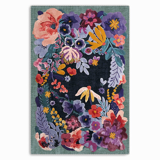 RW7114 washable chenille area rug viewed from above