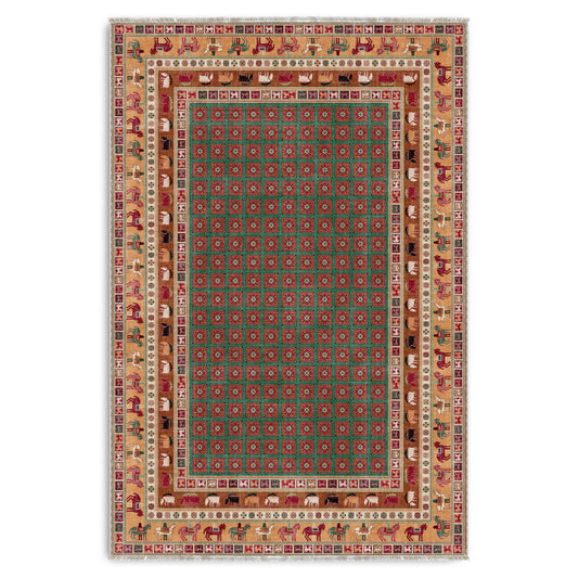 RW7129 washable chenille area rug viewed from above