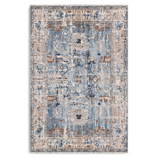 RW7155 washable chenille area rug viewed from above