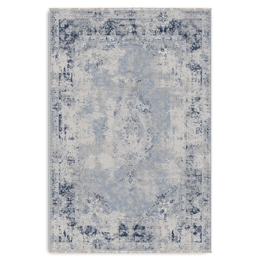 RW7166 washable chenille area rug viewed from above