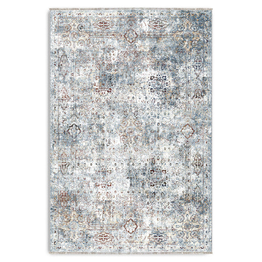 RW7167 washable chenille area rug viewed from above