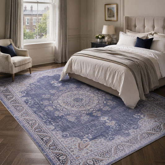 RWDV1007 washable chenille area rug, room scene