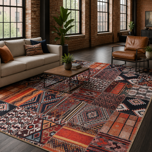 RWDV1013 washable chenille rug texture and pattern detail