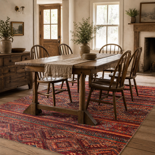 RWDV1322 washable chenille rug texture and pattern detail