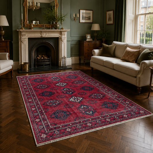 RWK304003 washable chenille area rug, room scene