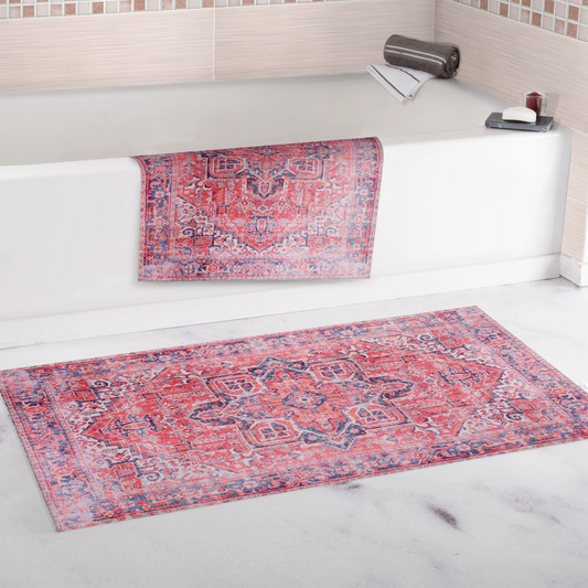 RWNL1001 washable chenille area rug, bathroom
