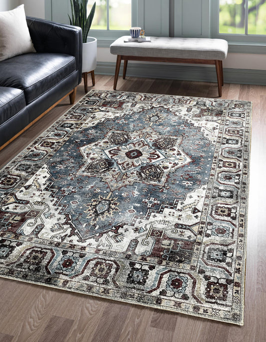 RWNL1014 washable chenille rug texture and pattern detail