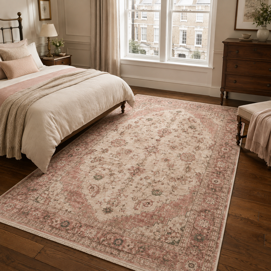 RWPR0002 washable chenille area rug, room scene