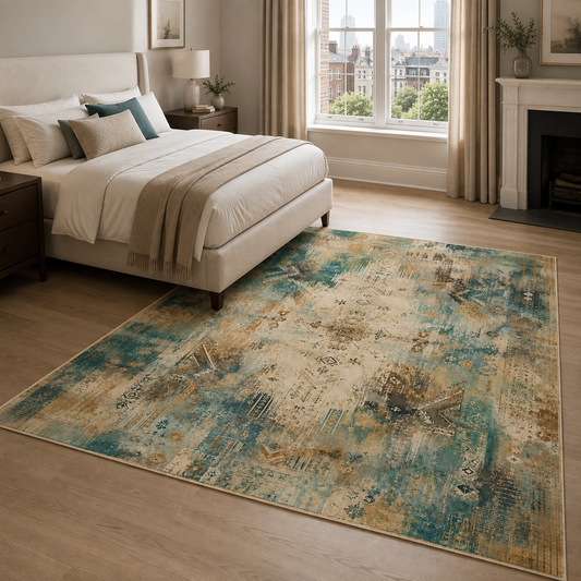 RWPR0008 washable chenille area rug, room scene