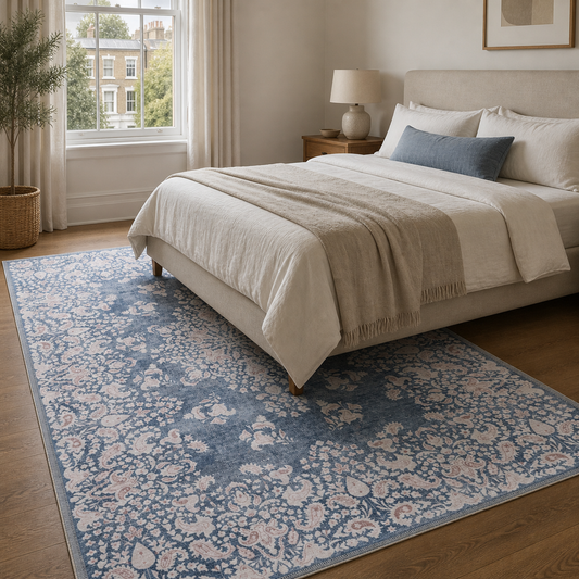 RWR3 washable chenille area rug, room scene