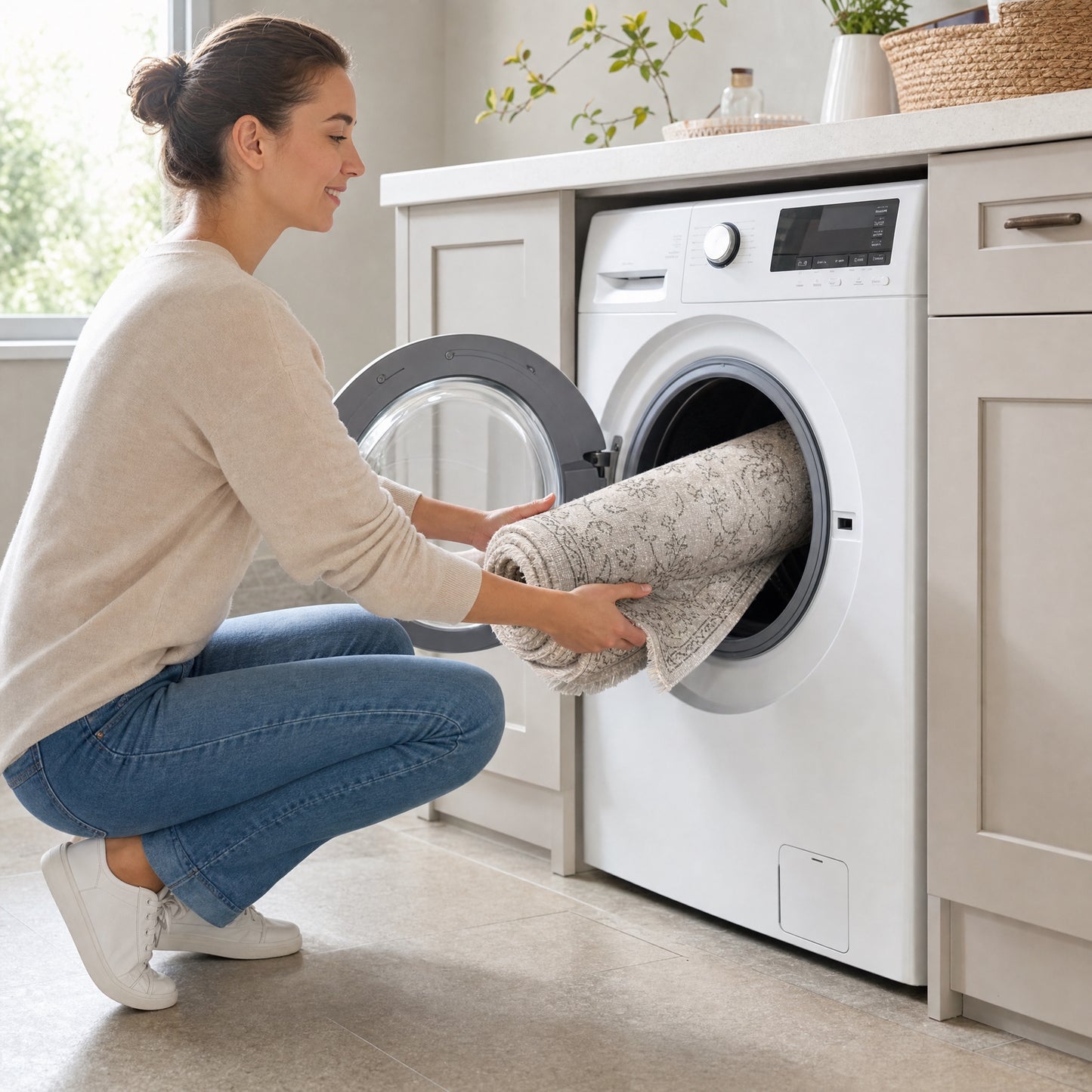 Machine washing a Rug Weavers washable rug at 30°C