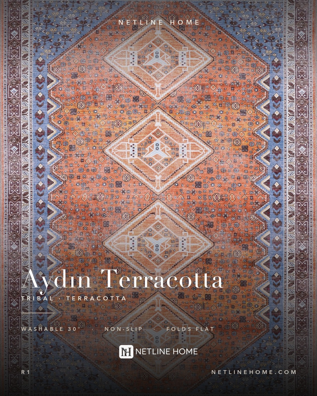 Crafted Heritage Terracotta Washable Rug — room photo 2