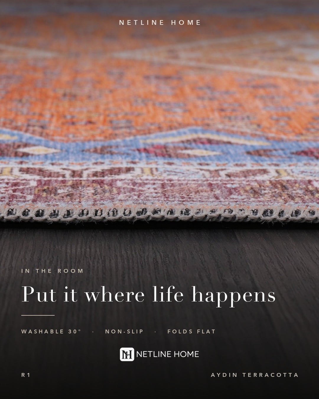 Crafted Heritage Terracotta Washable Rug — room photo 4