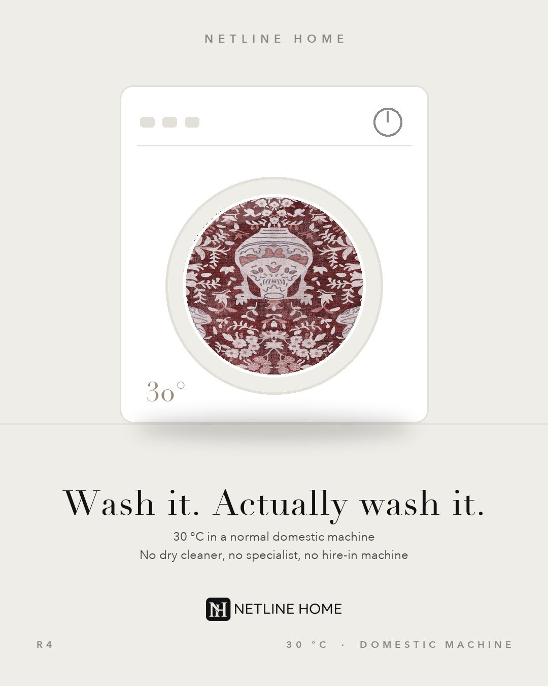 Cool Medallion Burnt Orange Traditional Washable Rug — room photo 7