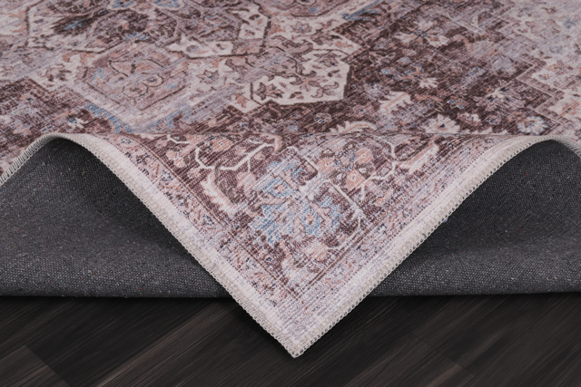 Offset Watercolour Mauve Grey Abstract Washable Rug — room photo 8