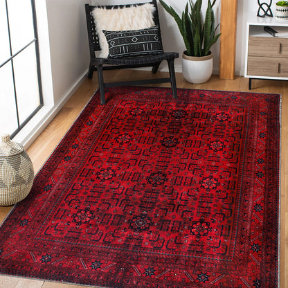 RW1001 washable chenille area rug in a modern living room