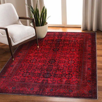 RW1001 washable chenille area rug in a modern living room