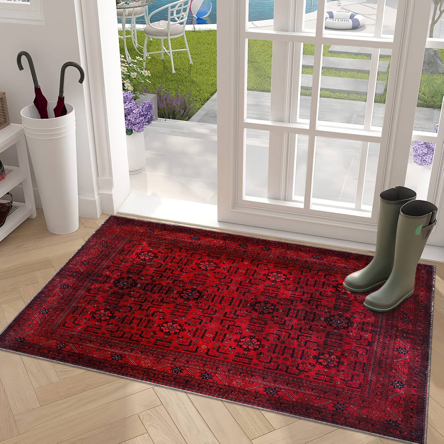 RW1001 washable chenille area rug, doormat