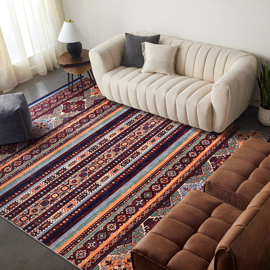 RW1004 washable chenille area rug in a modern living room