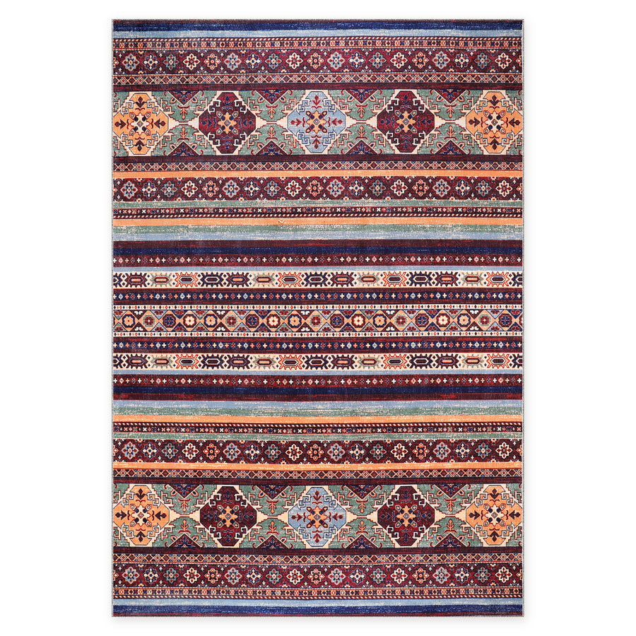 Starlight Stripes Burnt Red Heritage Washable Rug