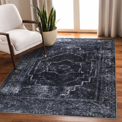 RW1007 washable chenille area rug in a modern living room