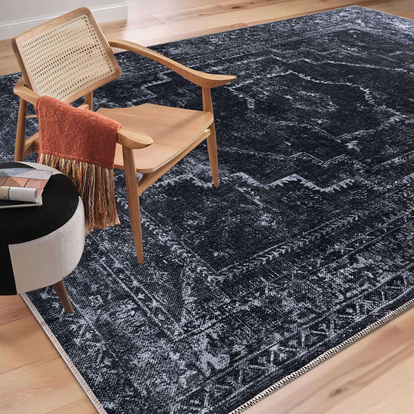 RW1007 washable area rug in a modern dining room