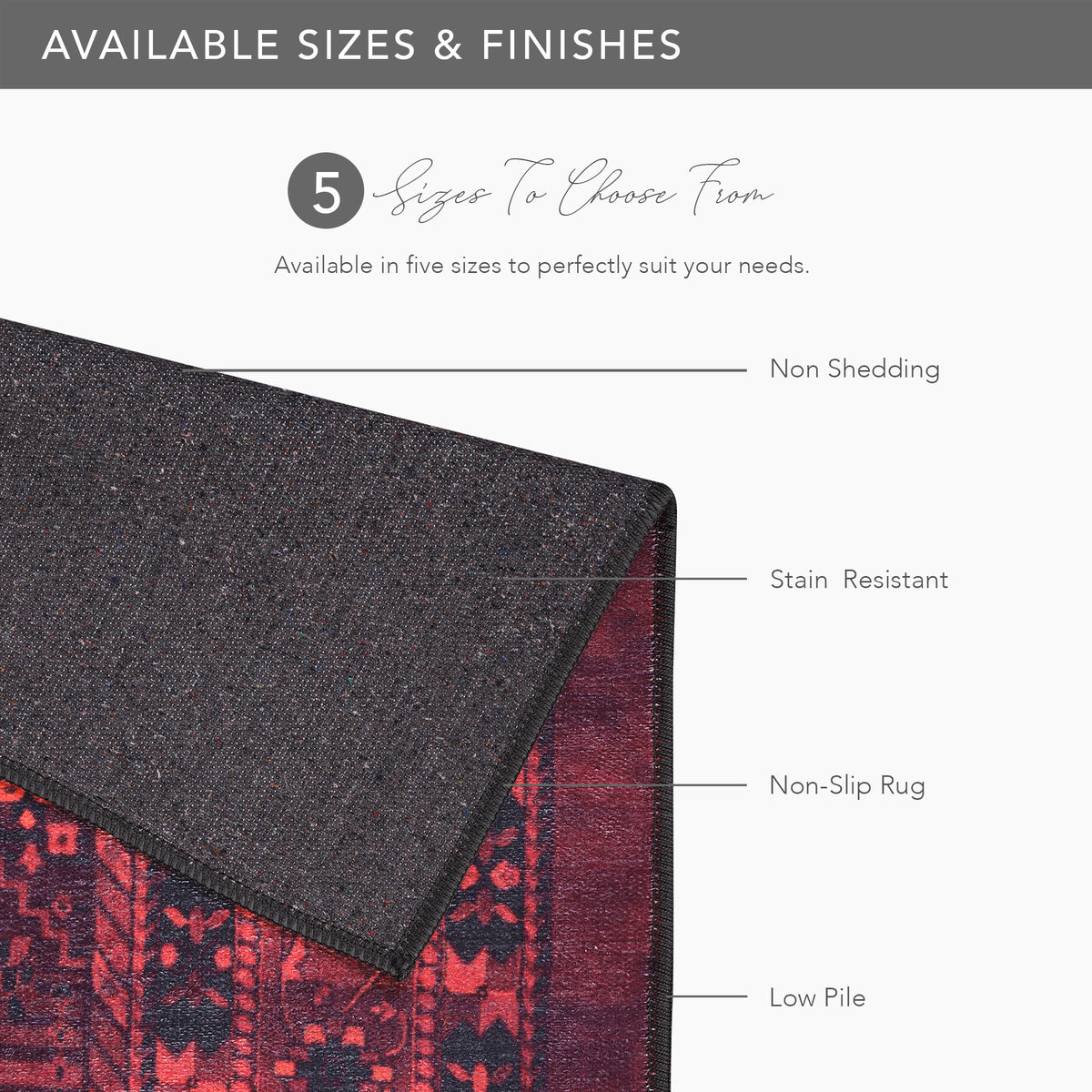 RW1009 washable chenille area rug viewed from above