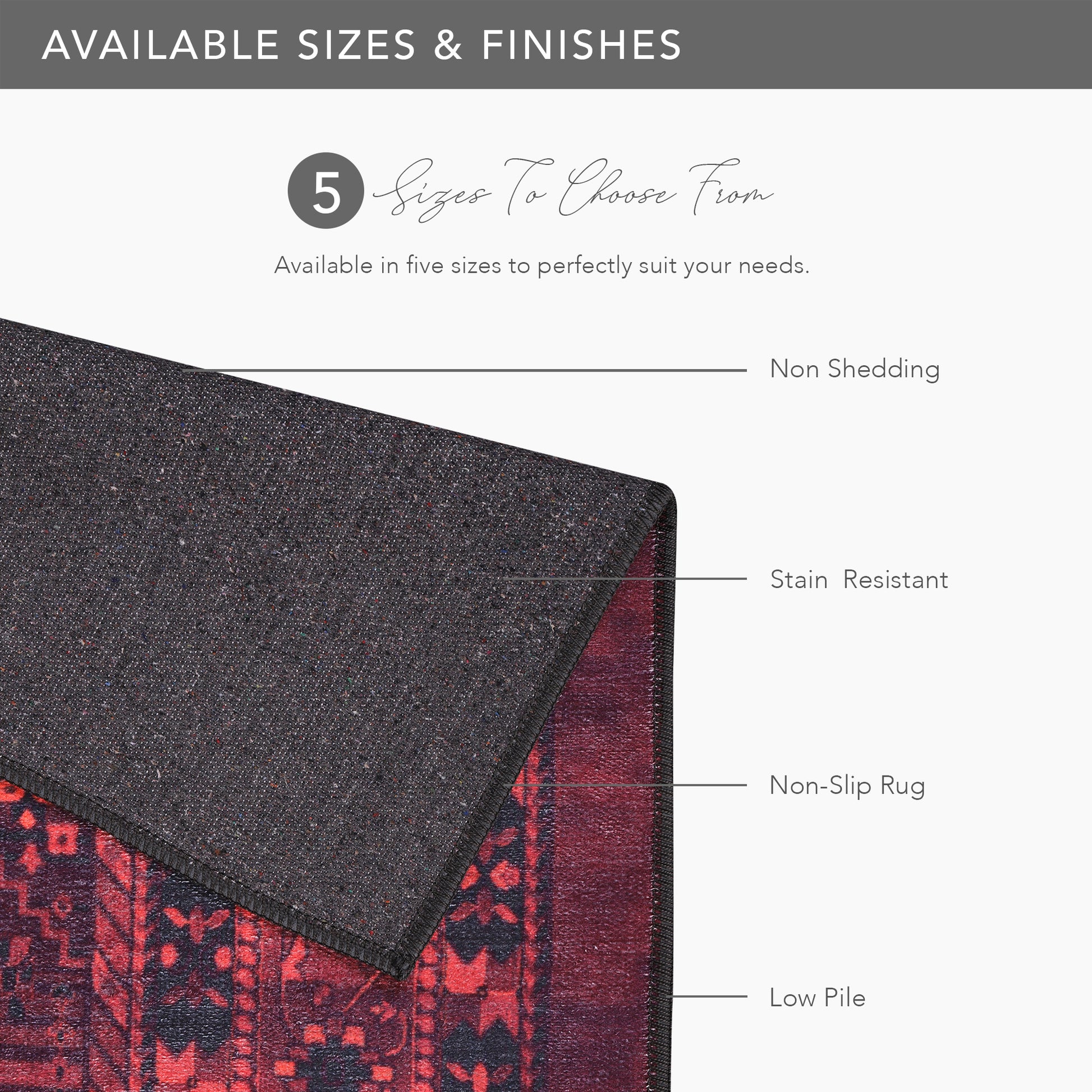 RW1009 washable chenille area rug viewed from above
