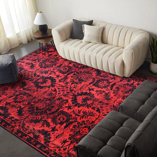 RW1010 washable chenille area rug in a modern living room