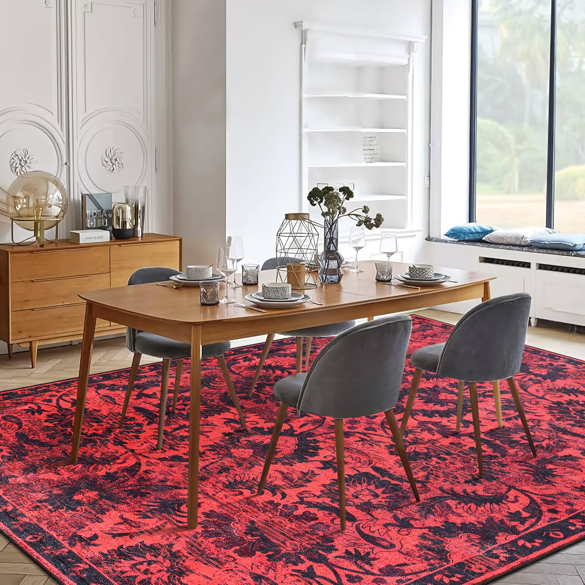 RW1010 washable area rug in a modern dining room