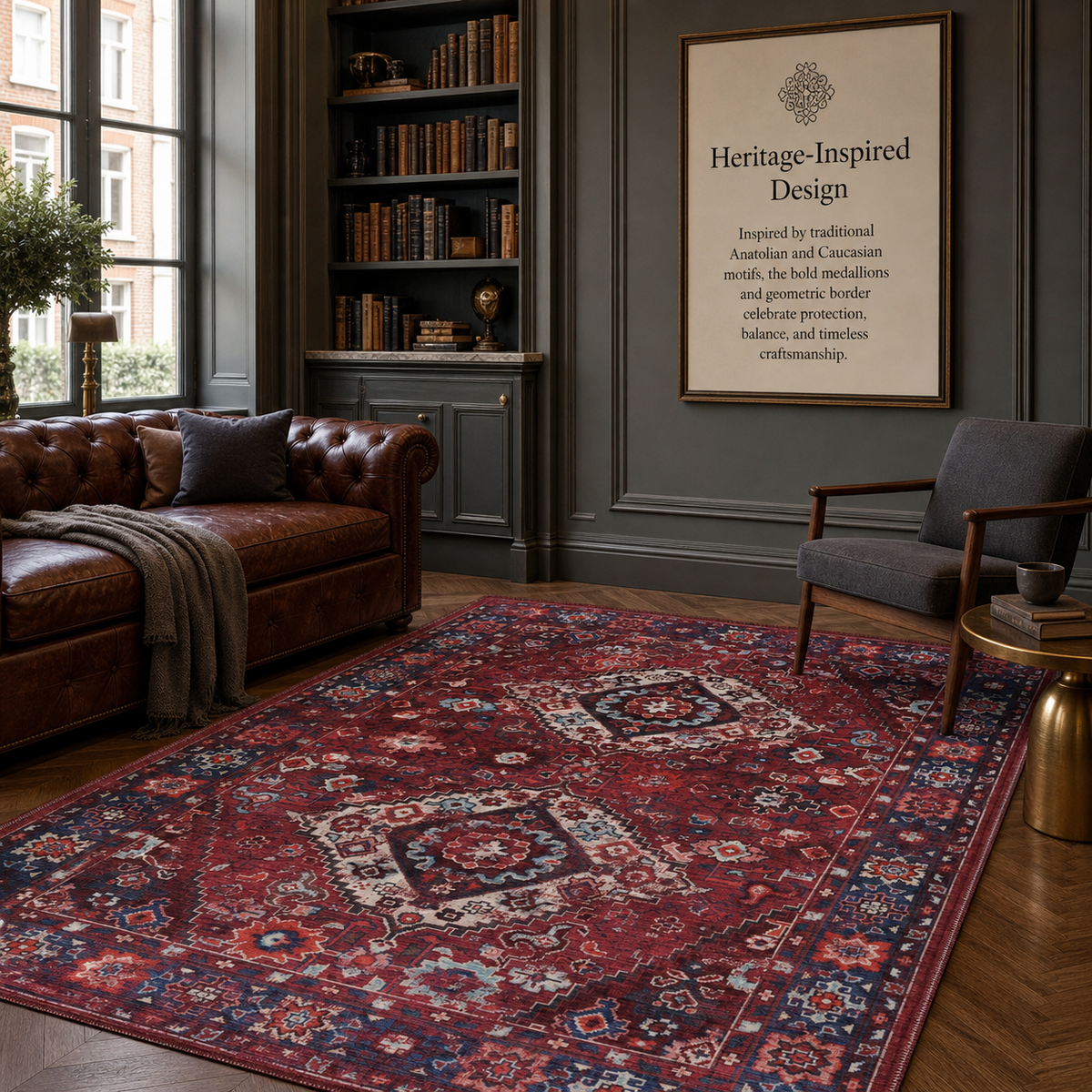 RW1307 washable chenille area rug