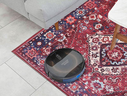 RW1307 washable chenille area rug, robot vacuum