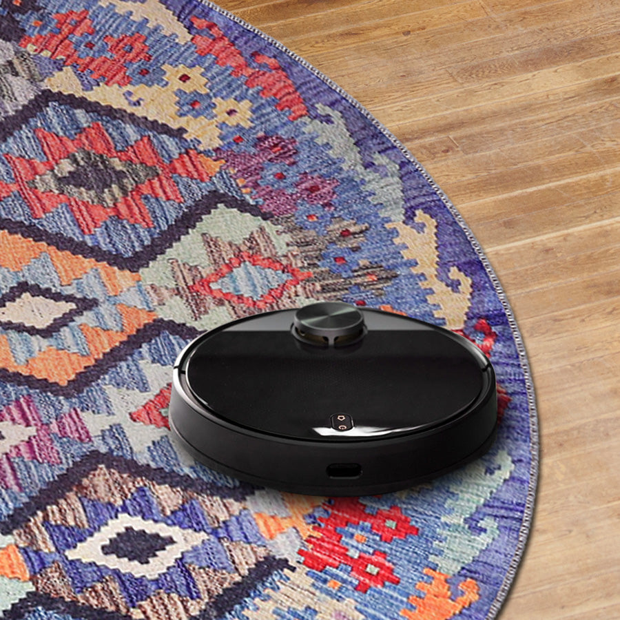RW1314 washable chenille area rug, robot vacuum