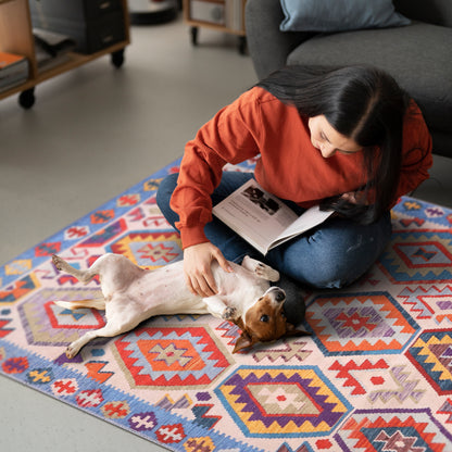 RW1315 washable chenille area rug, pet and kid friendly