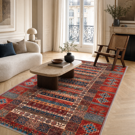 RW1316 washable chenille area rug in a modern living room