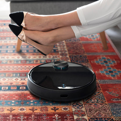 RW1316 washable chenille area rug, robot vacuum