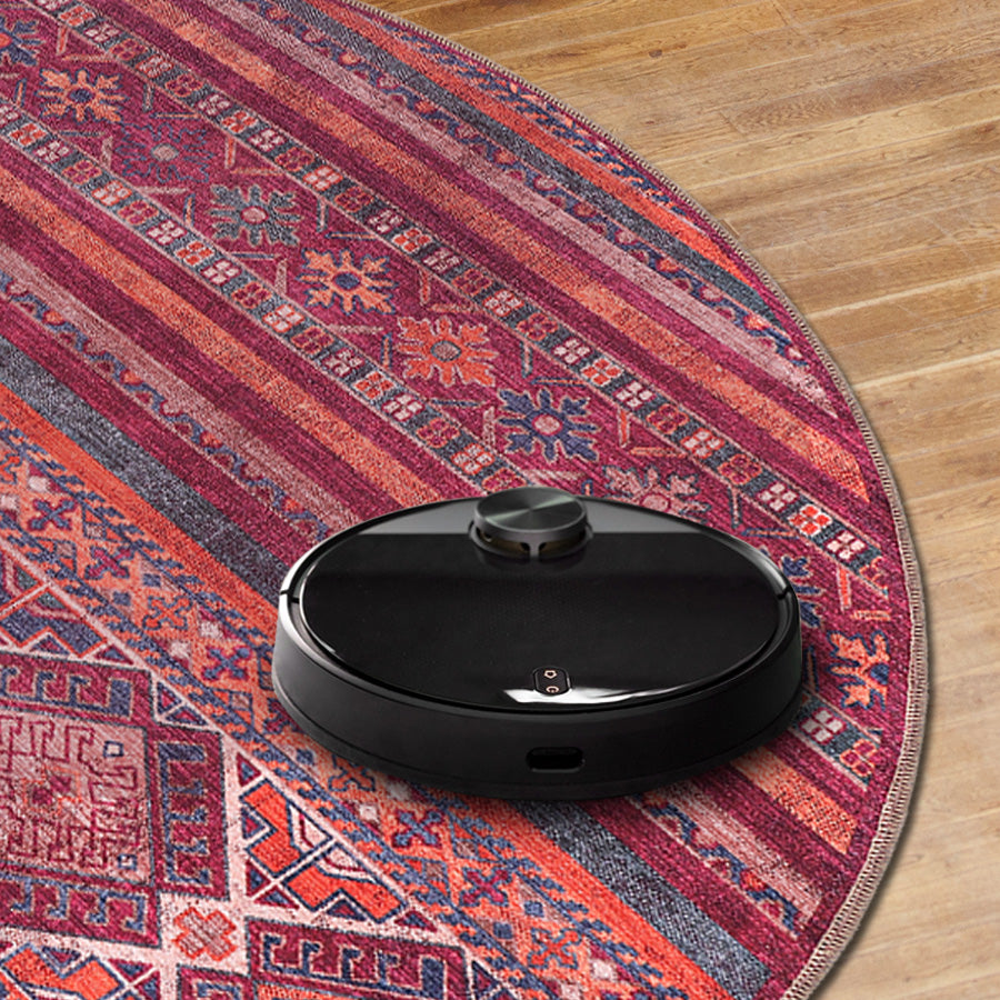 RW1322 washable chenille area rug, robot vacuum
