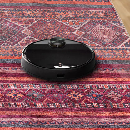 RW1322 washable chenille area rug, robot vacuum
