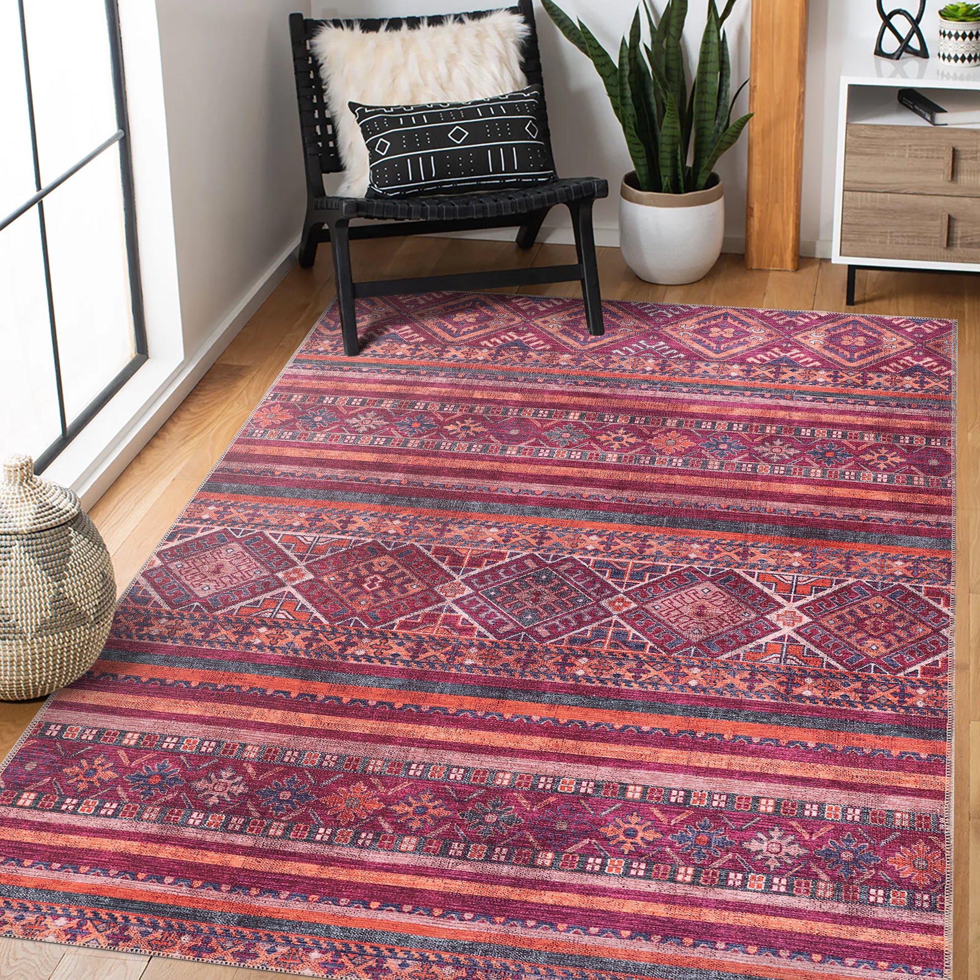 RW1322 washable chenille rug texture and pattern detail