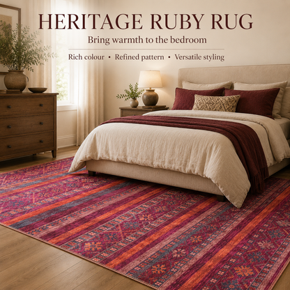 RW1322B washable chenille area rug, room scene