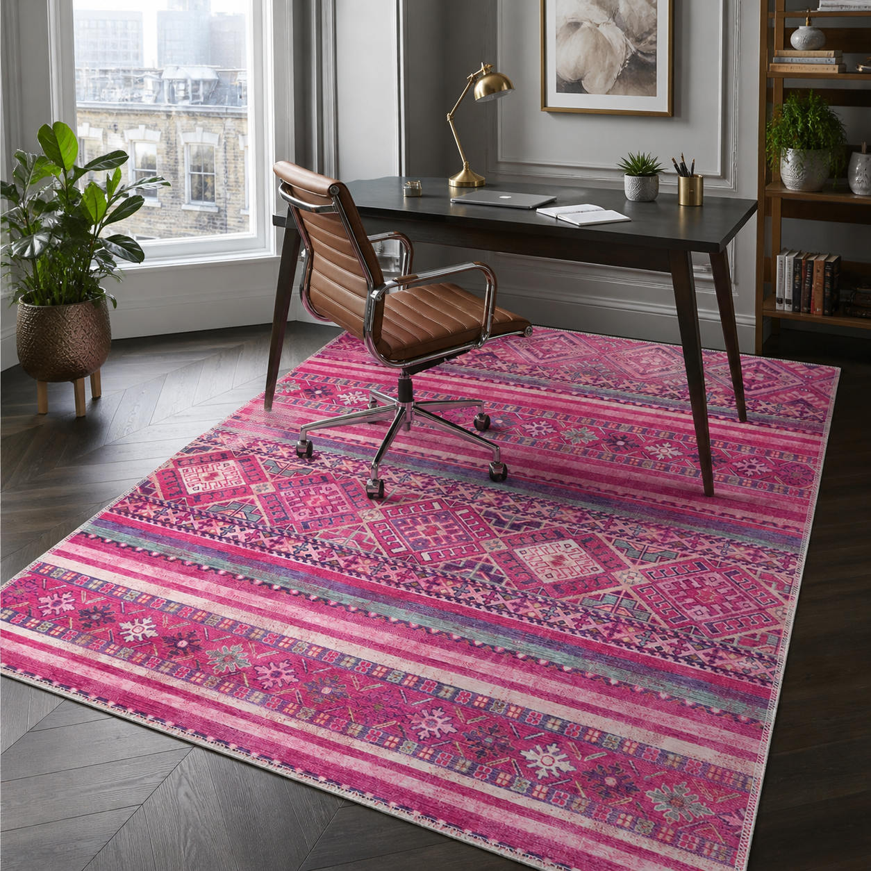 RW1322C washable chenille rug texture and pattern detail