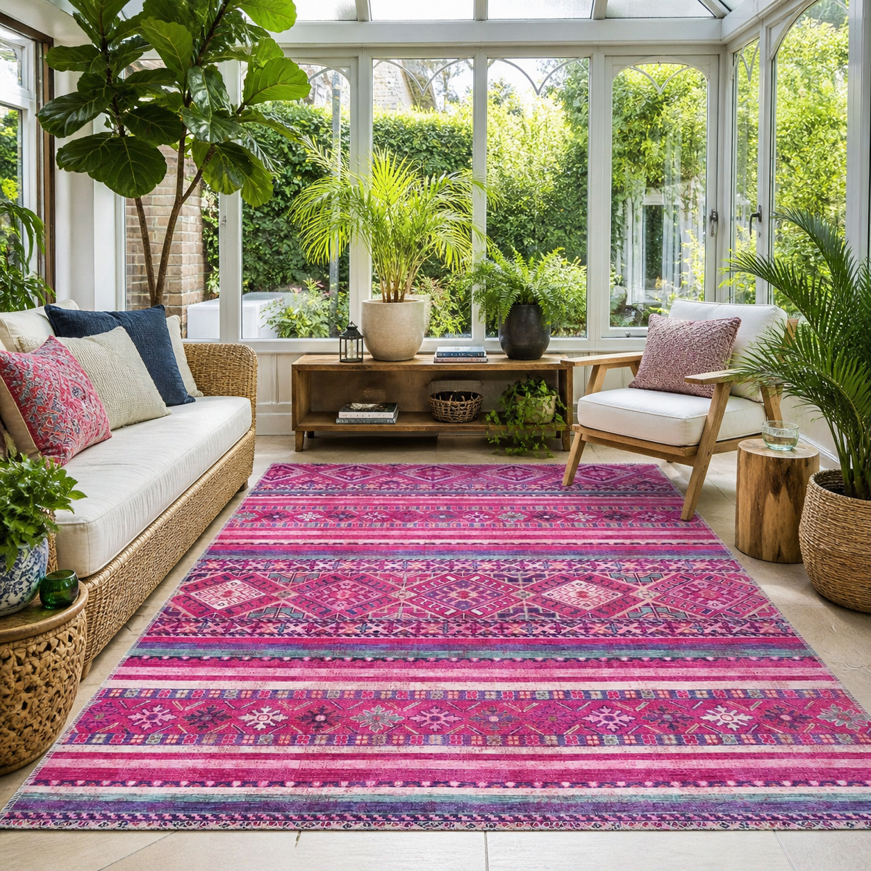 RW1322C washable chenille rug texture and pattern detail