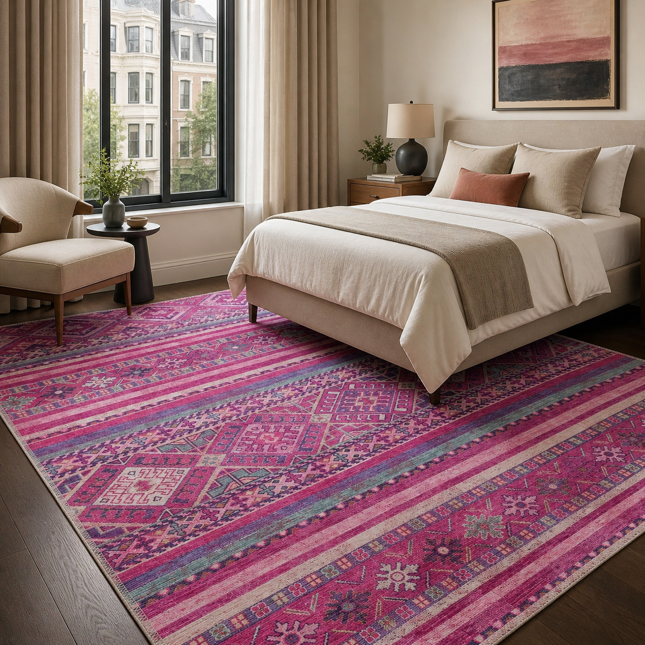 RW1322C washable chenille rug texture and pattern detail